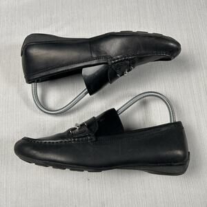 Lauren Ralph Lauren Caliana Womens Size 7.5 Black Leather Loafers Casual Drivers